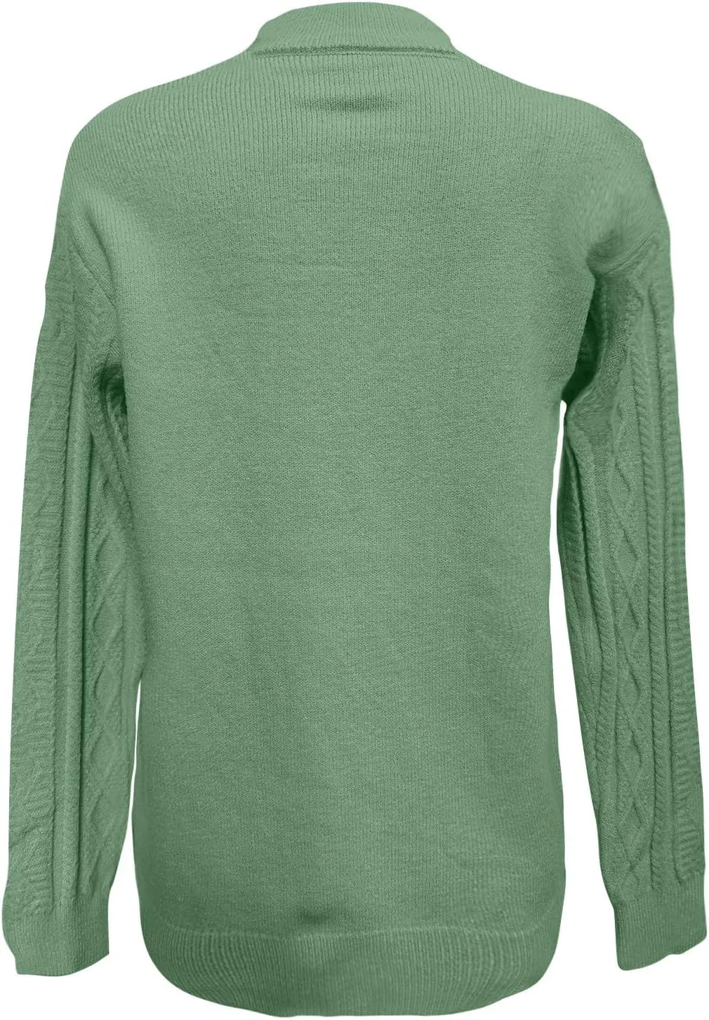 Women's Cable Knit Long Sleeve V Neck Turtleneck Sweaters Vintage Chunky Argyle Sweater Pullover Top for Fall Winter