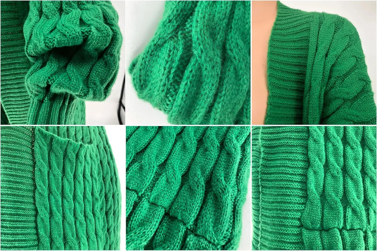 Women's Cable Knit Sweaters Cardigans Long Sleeve Warm Open Front Casual Loose Winter Chunky Coats Outwear with Pockets