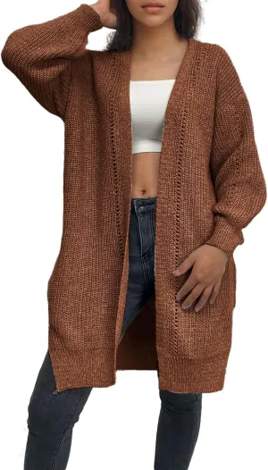 Women's Cardigan Sweater Long Sleeve Oversized Knit Cardigans Women's 2024 Fall Winter Lightweight Soft Outerwear