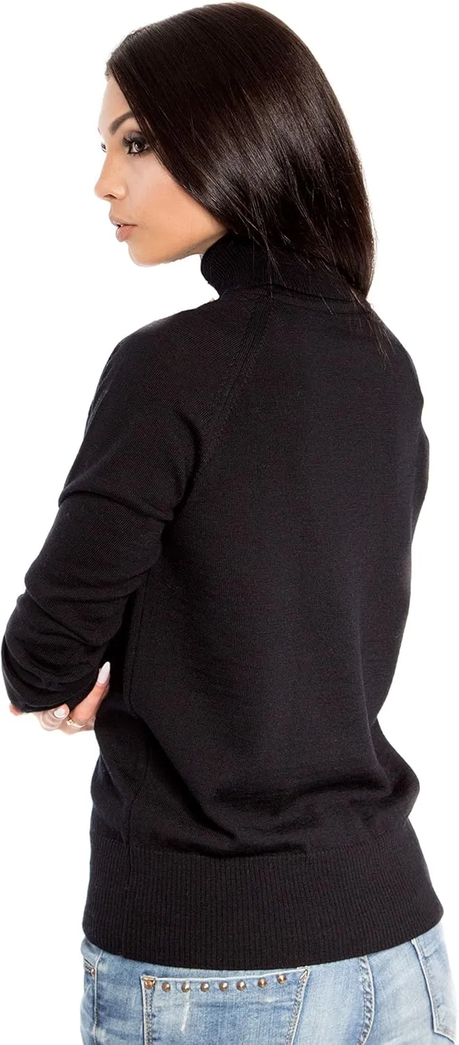 Women's Cashmere Soft Merino Wool Turtleneck 310gr Sweater Pullover Top
