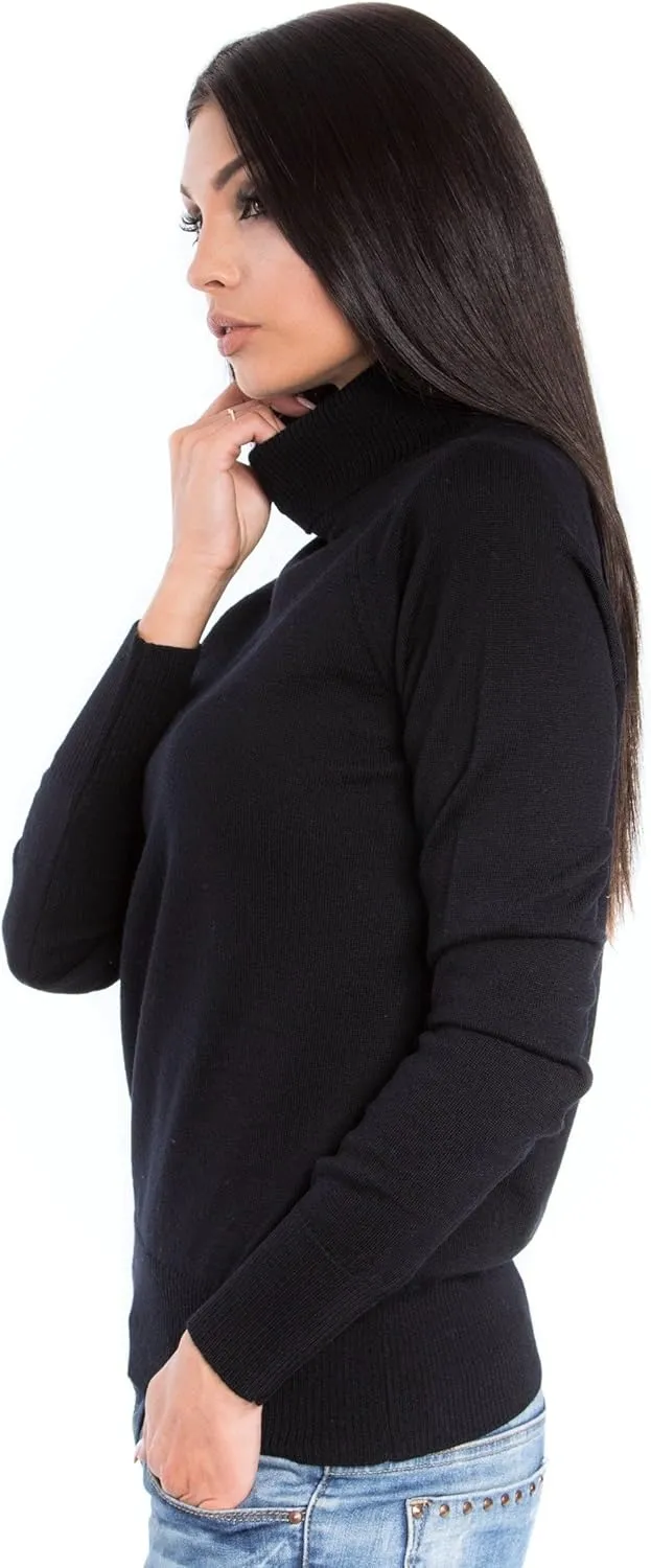Women's Cashmere Soft Merino Wool Turtleneck 310gr Sweater Pullover Top
