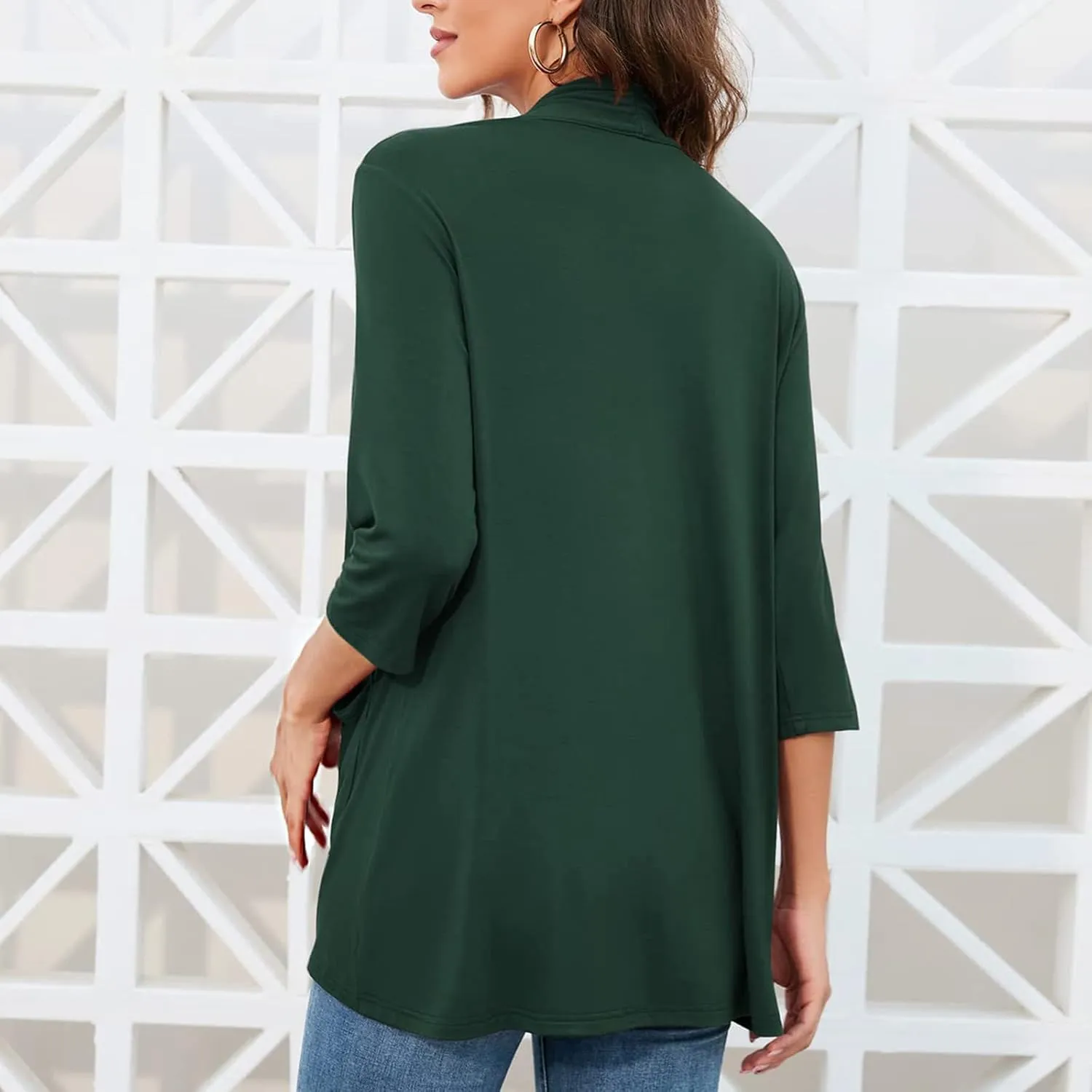Womens Casual Lightweight Cardigan with Pockets 3 4 Sleeve Front Open Dust Duster Short Sleeve Cardigan Women