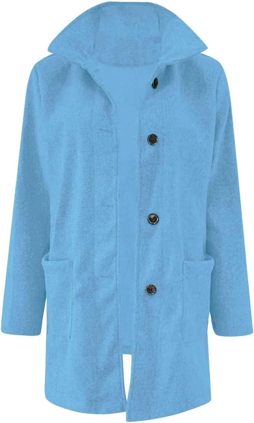 Women's Casual Thicken Wool Blend Stand Collar Single Breasted Pea Coat Women's Fashion Wool & Pea Coats 2024