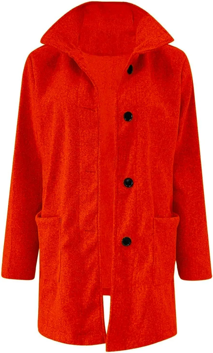 Women's Casual Thicken Wool Blend Stand Collar Single Breasted Pea Coat Women's Fashion Wool & Pea Coats 2024