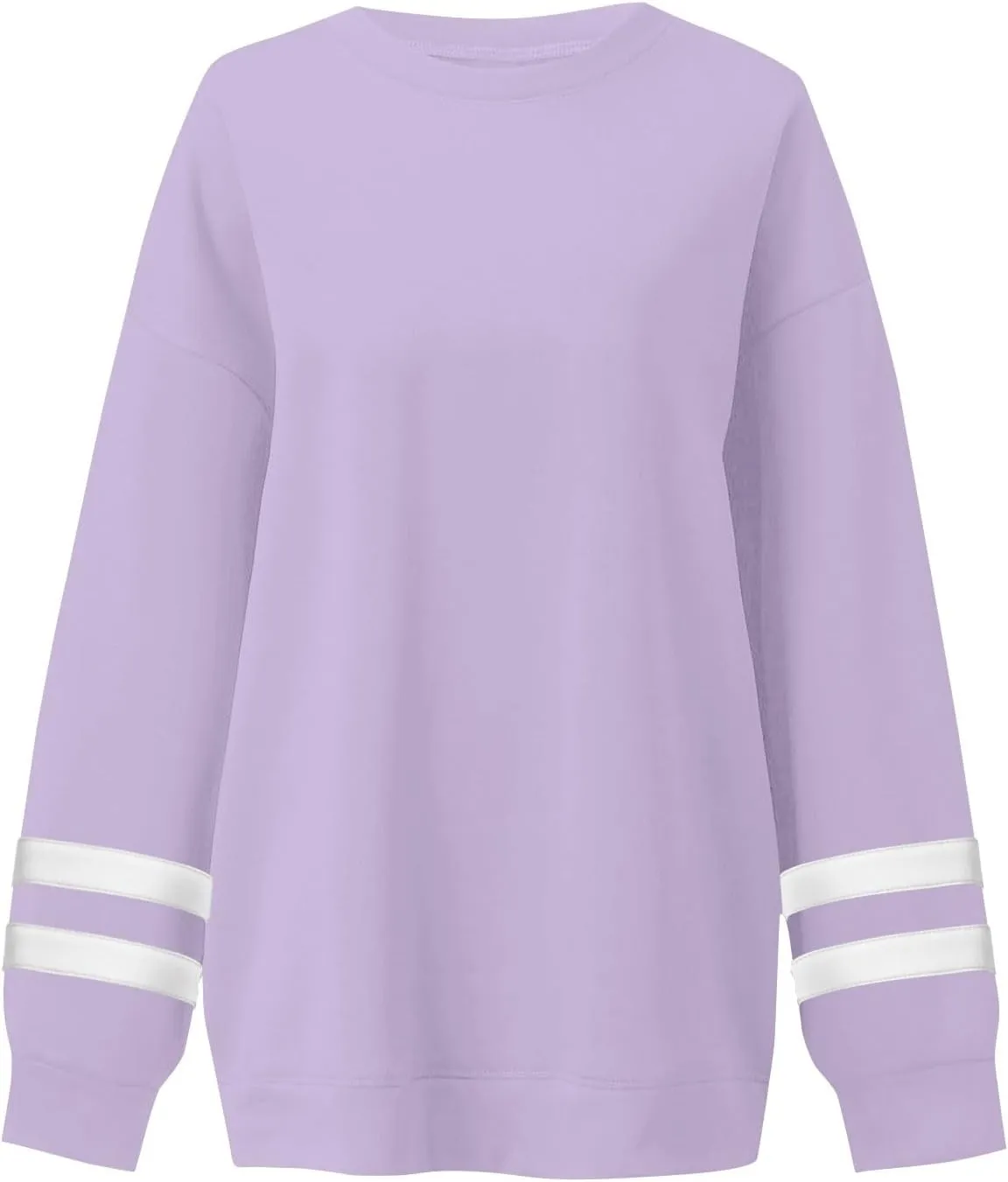 Womens Crewneck Sweatshirt Winter Fleece Plus Size Hoodie Color Block Loose Cute Sweatshirts No Hood Y2k Sweater