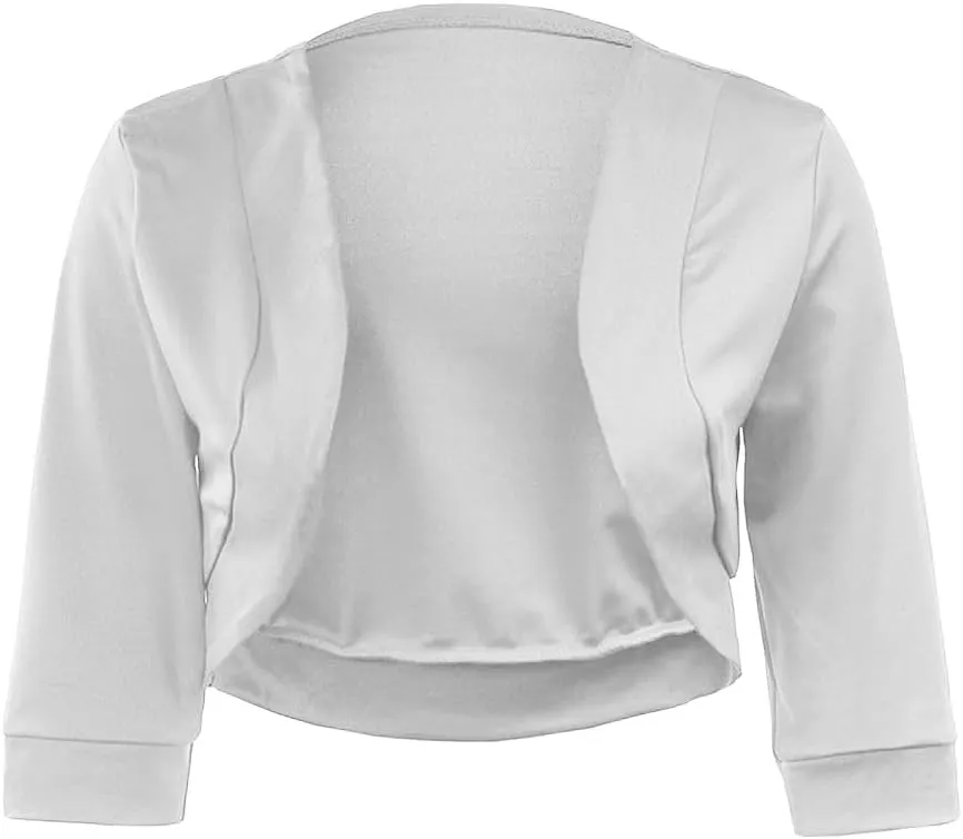 Women's Cropped Cardigan 3/4 Sleeve Bolero Shrug Sweater Cardigans Lightweight Knit Jacket Shrugs for Dresses
