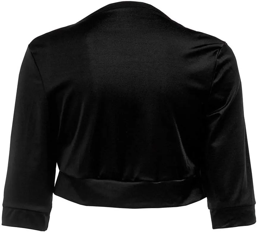 Women's Cropped Cardigan 3/4 Sleeve Bolero Shrug Sweater Cardigans Lightweight Knit Jacket Shrugs for Dresses