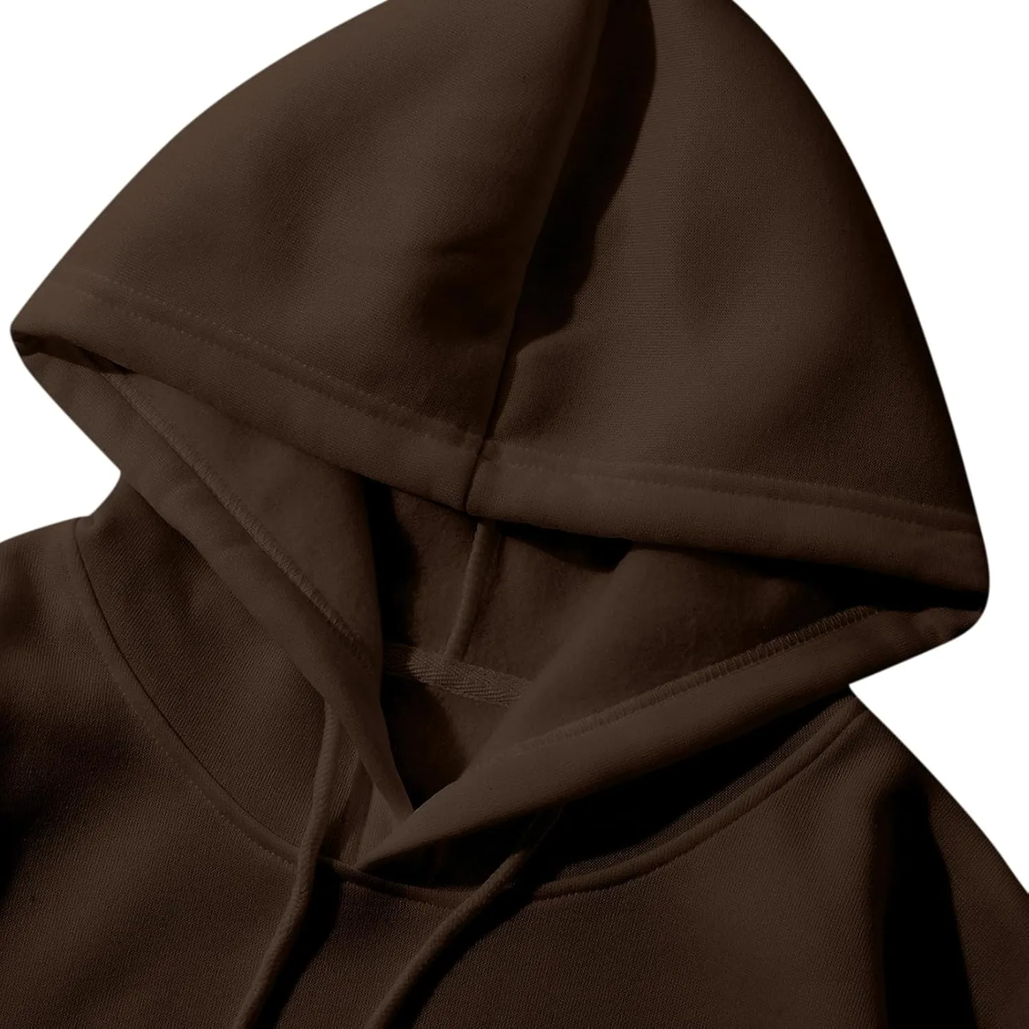 Womens Cropped Fashion Hoodies Long Sleeves Drawstring Sweatshirts 2024 Fall Fleece Solid Color Outfits Clothes