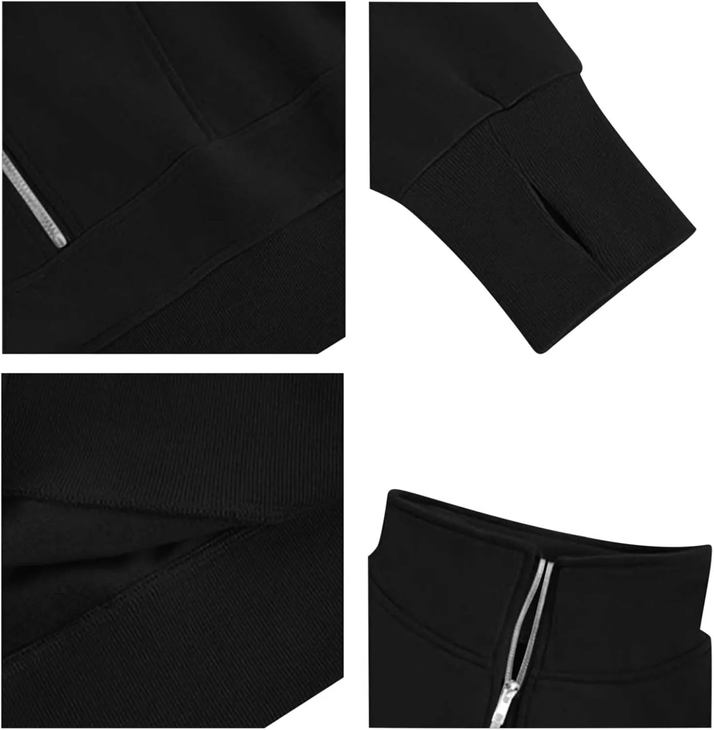 Womens Cropped Sweatshirts Zip Up High Neck Pullover Shirts Fleece Lined Teen Girls Y2k Clothes 2024