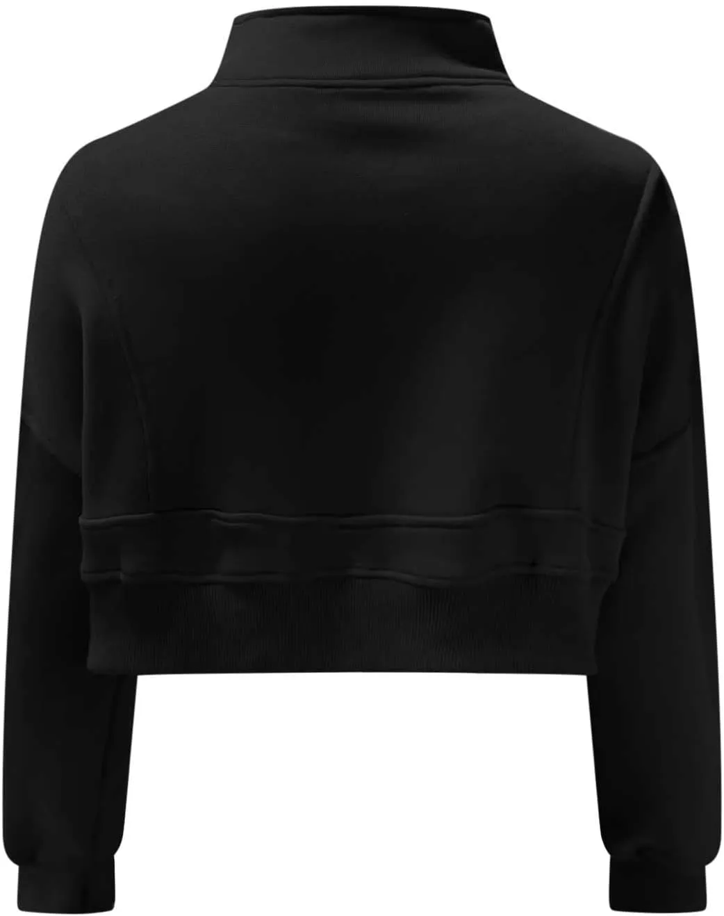Womens Cropped Sweatshirts Zip Up High Neck Pullover Shirts Fleece Lined Teen Girls Y2k Clothes 2024
