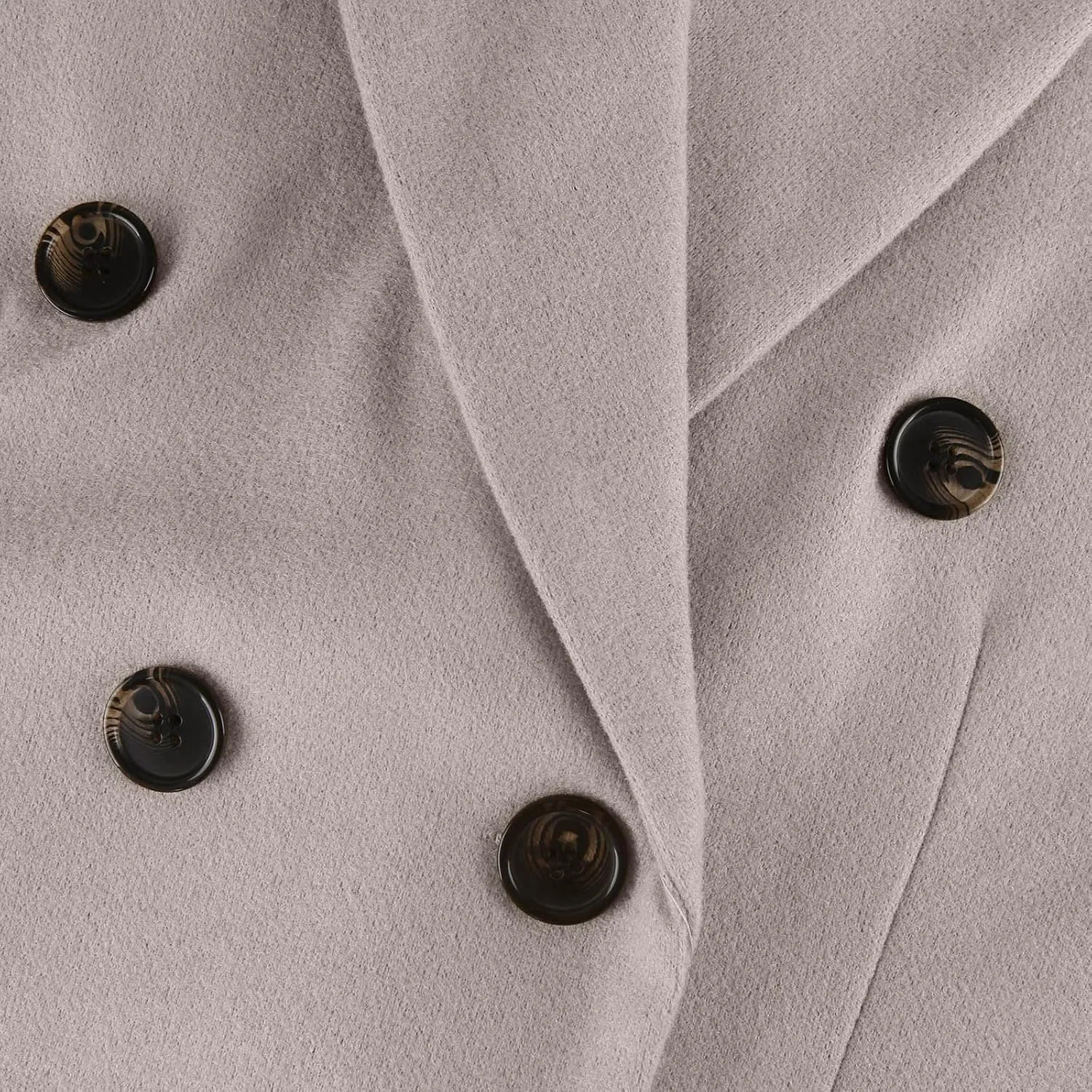 Womens Double Breasted Long Wool Coats Casual Notch Lapel Pea Coat Winter Wool Blend Peacoat Blazer Jackets Outwear
