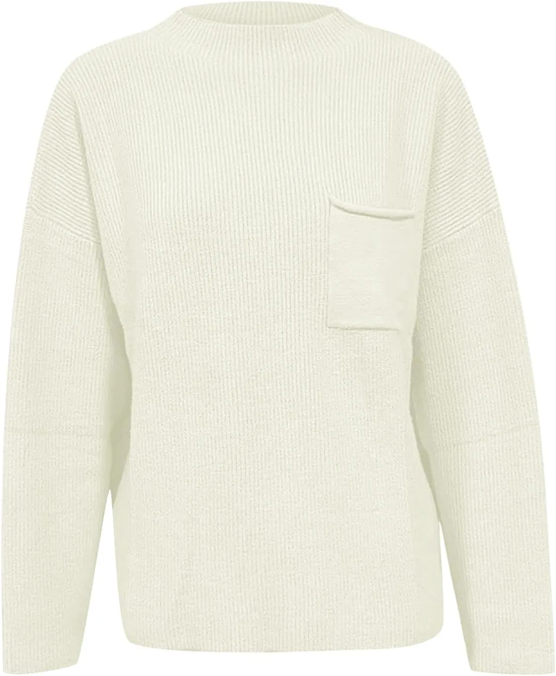 Women's Fall 2024 Oversized Sweaters Long Sleeves Ribbed Knit Cozy Soft Layered Tops