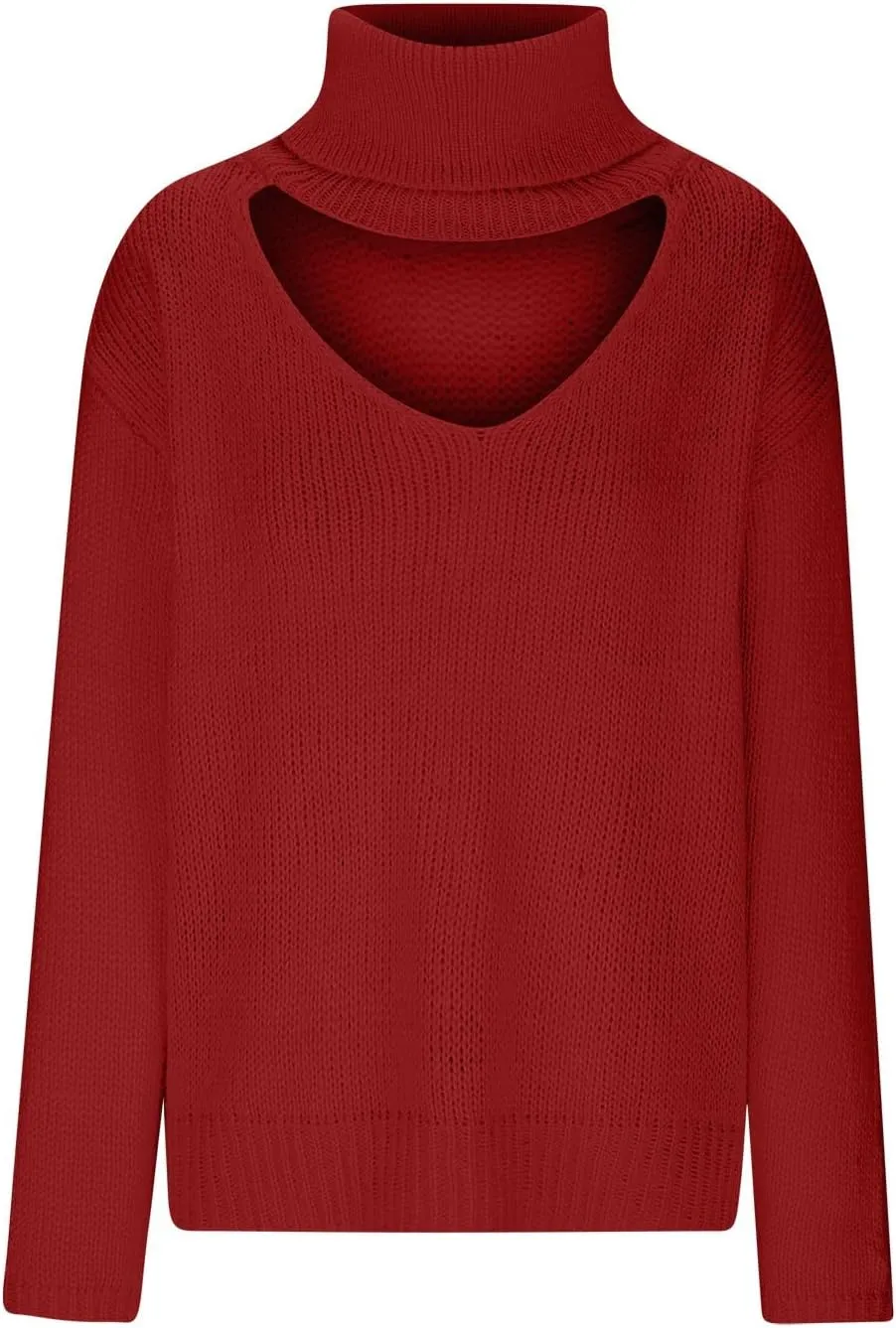Womens Fall Tops Trendy Casual Turtleneck Sweaters Soft Warm Winter Knitted Sweaters Plus Size Jumper Tops