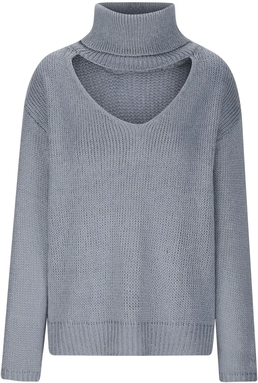 Womens Fall Tops Trendy Casual Turtleneck Sweaters Soft Warm Winter Knitted Sweaters Plus Size Jumper Tops
