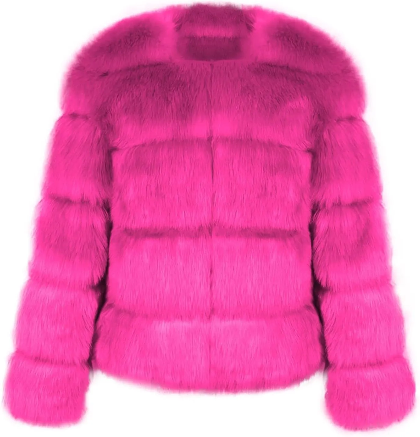 Women's Faux Fur Cropped Jacket 2024 Fall Winter Fashion Soft Long Sleeve Open Front Fluffy Fur Short Coat Outerwear