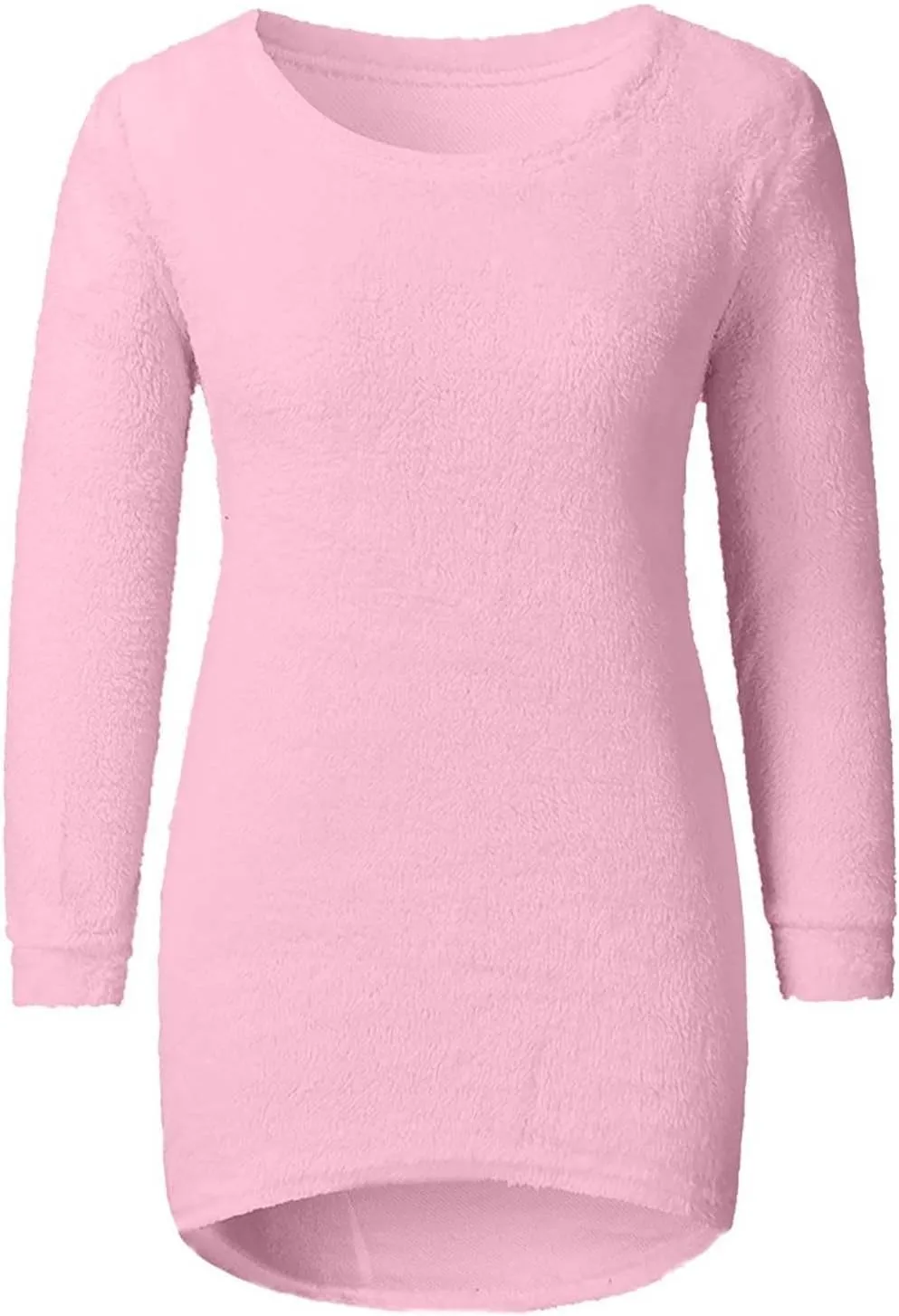 Women's Fuzzy Sweater Fashionable Long Sleeve Pullover Loose Fluffy Plush Jumper Sweater Crewneck Soft Comfy Tops