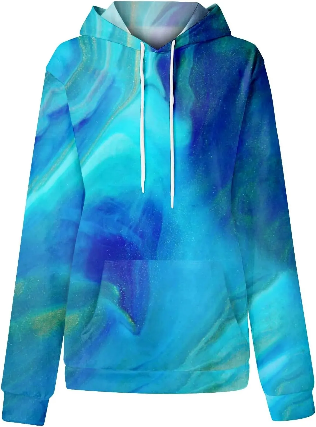 Womens Hoodies Long Sleeve Printed Pullover Graphic Sweatshirt Hooded Top Loose Hoodie Fall Outfits with Pocket