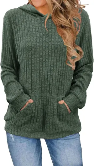 Womens Hoodies Pullover Fashion Sweaters Loose Lightweight Long Sleeve Tops Casual Sweatshirt with Kangaroo Pocket