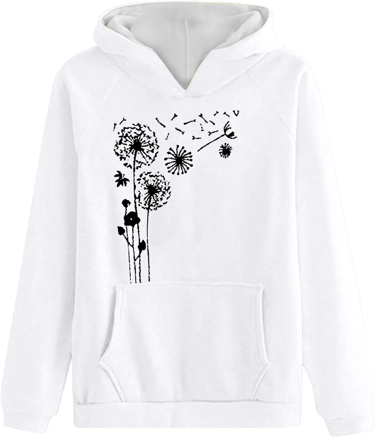 Womens Hoodies Trendy Graphic Pullover Hooded Sweatshirts Floral Print Oversized Casual Loose Workout Track Sweaters