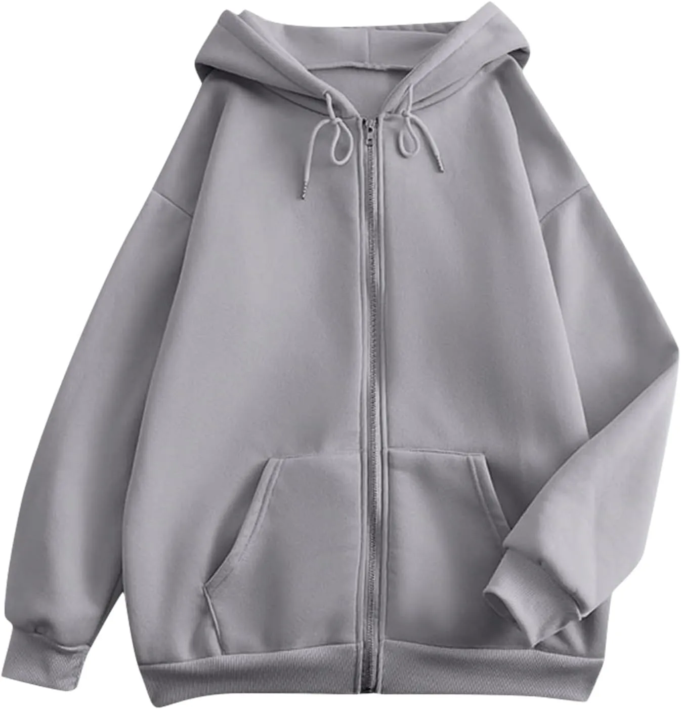 Women's Lightweight Hoodies Full Zip Up Oversized Sweatshirts with Pockets Long Sleeve Soft Hooded Jackets