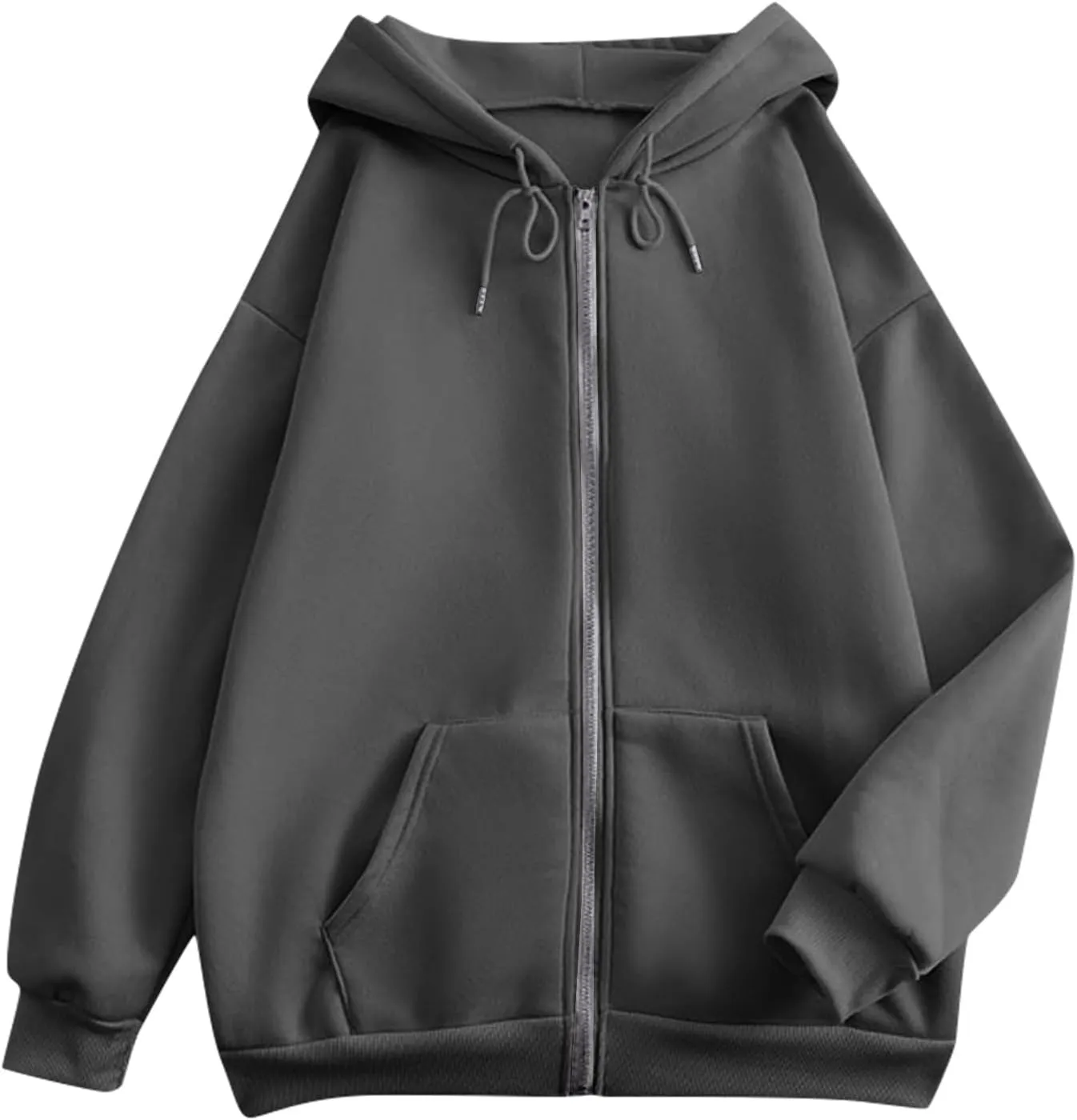 Women's Lightweight Hoodies Full Zip Up Oversized Sweatshirts with Pockets Long Sleeve Soft Hooded Jackets
