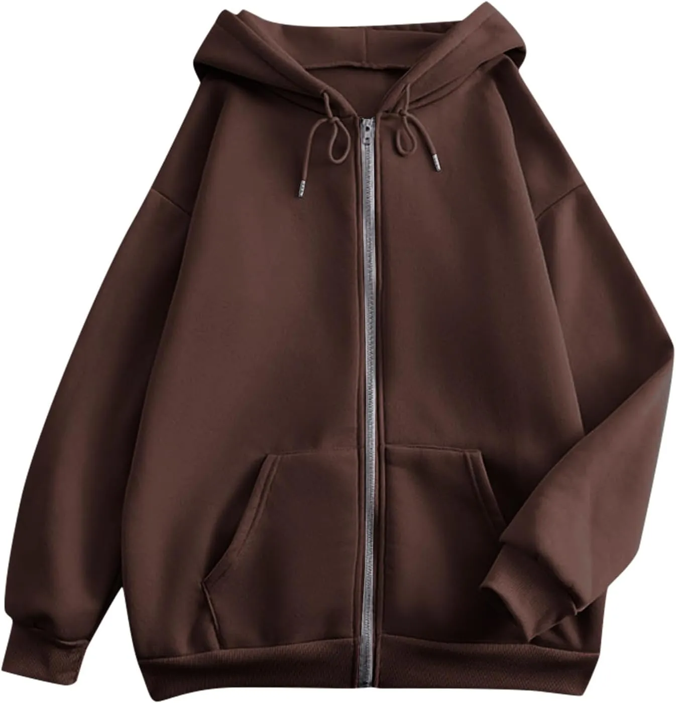 Women's Lightweight Hoodies Full Zip Up Oversized Sweatshirts with Pockets Long Sleeve Soft Hooded Jackets