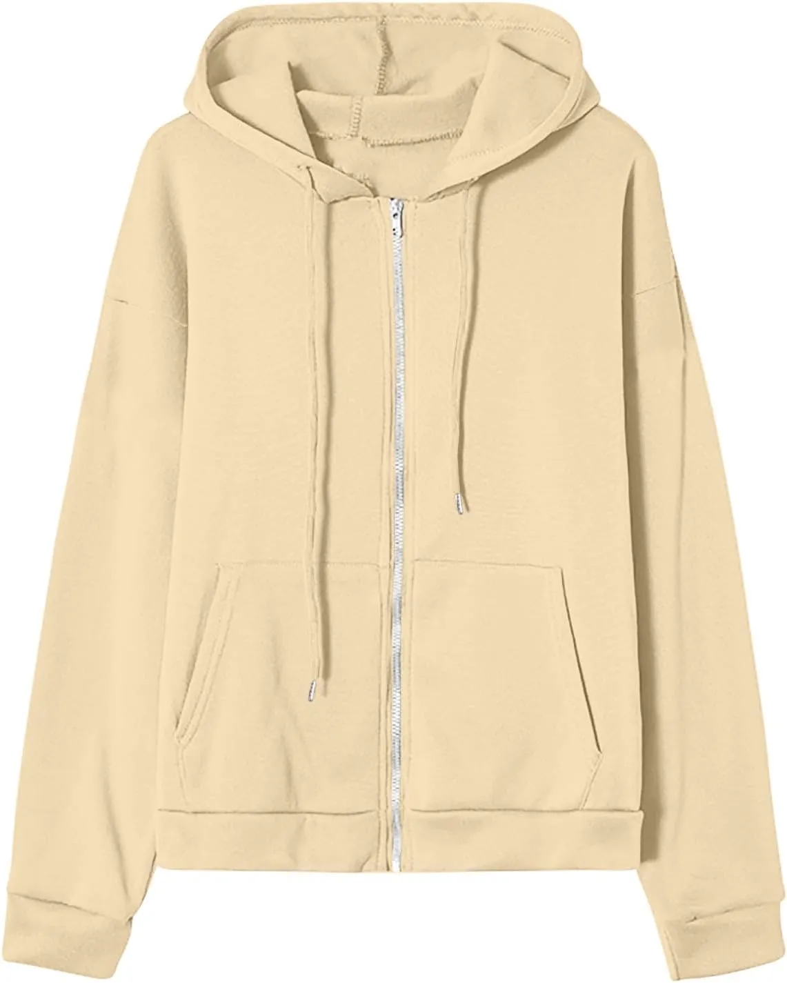 Women's Lightweight Hoodies Full Zip Up Oversized Sweatshirts with Pockets Long Sleeve Soft Hooded Jackets