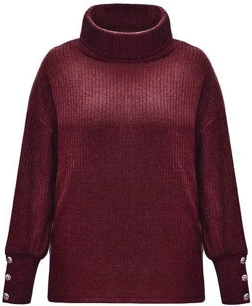 Women's Long Sleeve Turtleneck Cozy Knit Sweater,Casual Loose Pullover Jumper Tops