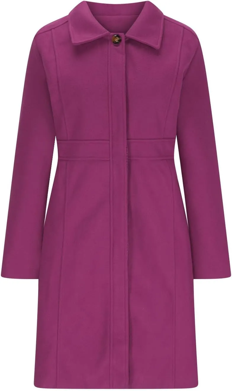 Womens Long Wool Coats Winter Dressy Single Breasted Blend Trench Coat Jacket Fall Winter Solid Color Casual Peacoat