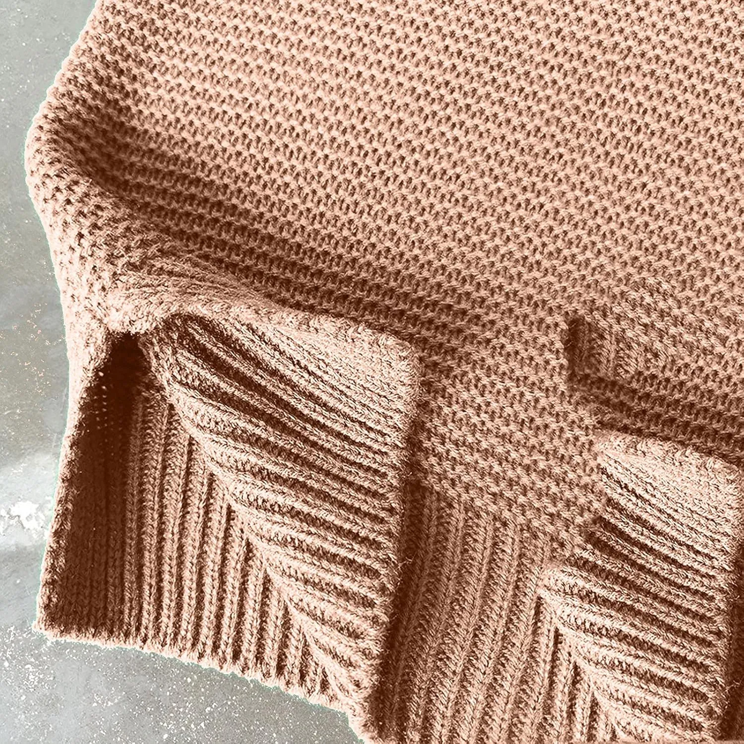 Women's Oversized Chunky Knit Sweater Turtleneck Long Sleeve Solid Sweatshirt Casual Loose Comfort Spilt Pullover
