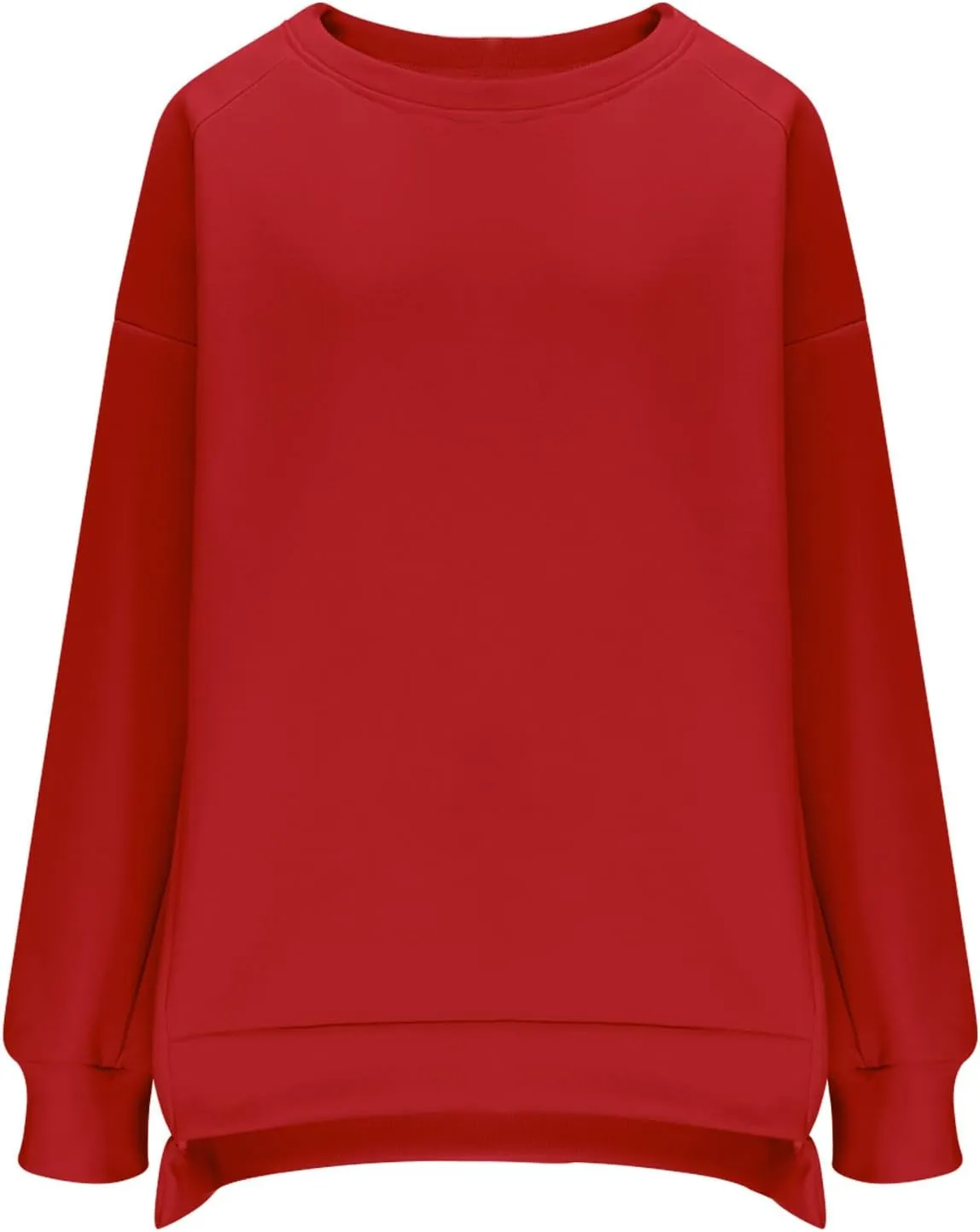 Womens Oversized Crewneck Sweatshirts Long Sleeve High Low Pullover Tops Fall Fashion Tops Winter Comfy Clothes 2024
