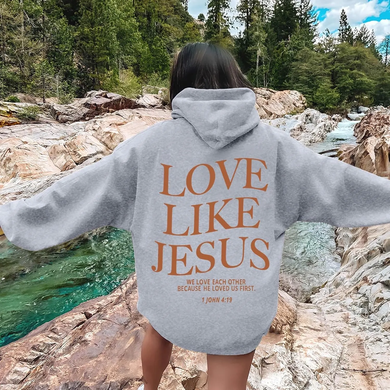 Womens Oversized Hoodies Cute Preppy Baggy Colors Teen Trendy Tops Long Sleeve Pullover Sweatshirt with Pocke Fall