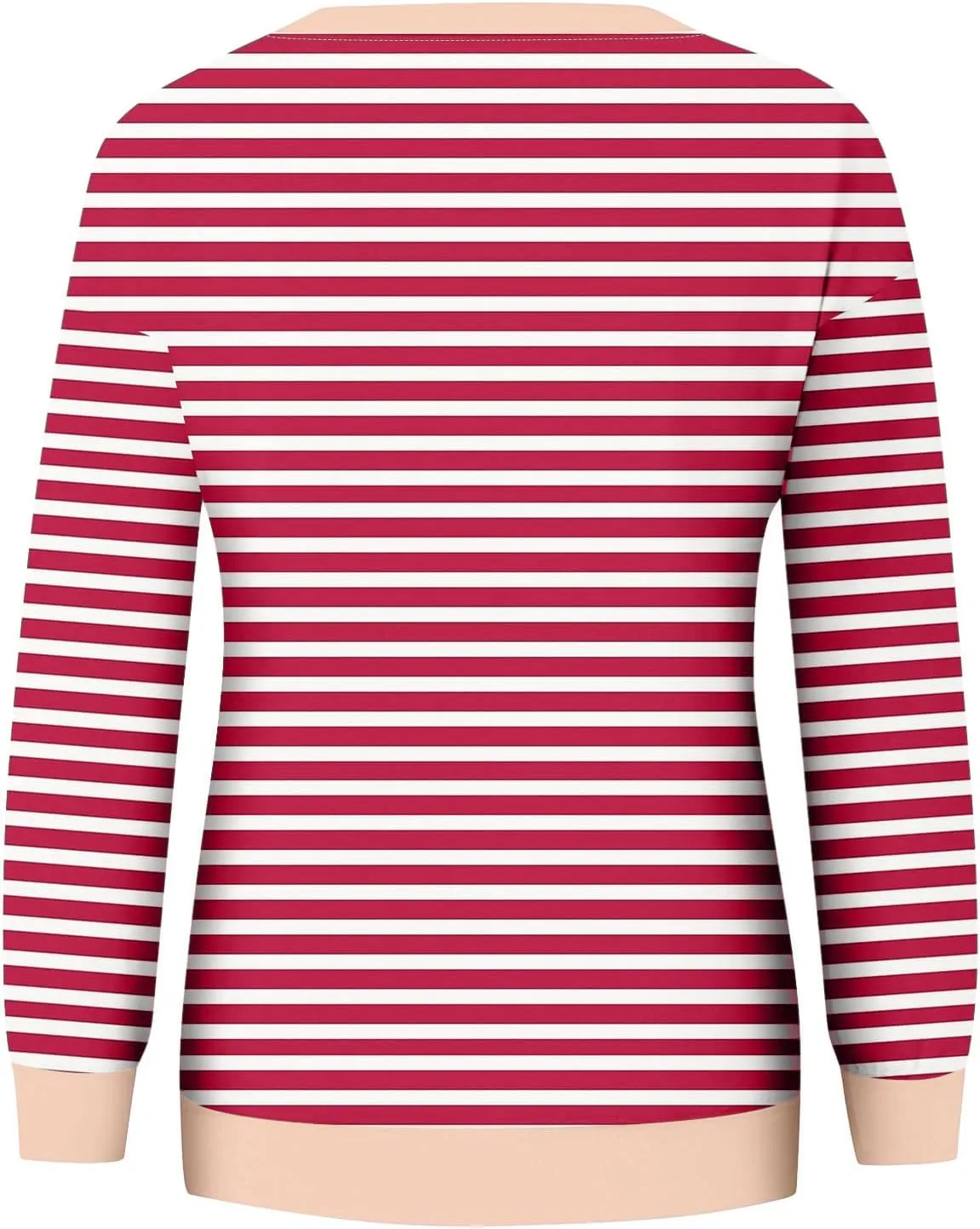 Womens Oversized Hoodless Sweatshirts Striped Long Sleeve Crewneck 2024 Trendy Fall Outfits Pullover Y2K Tops
