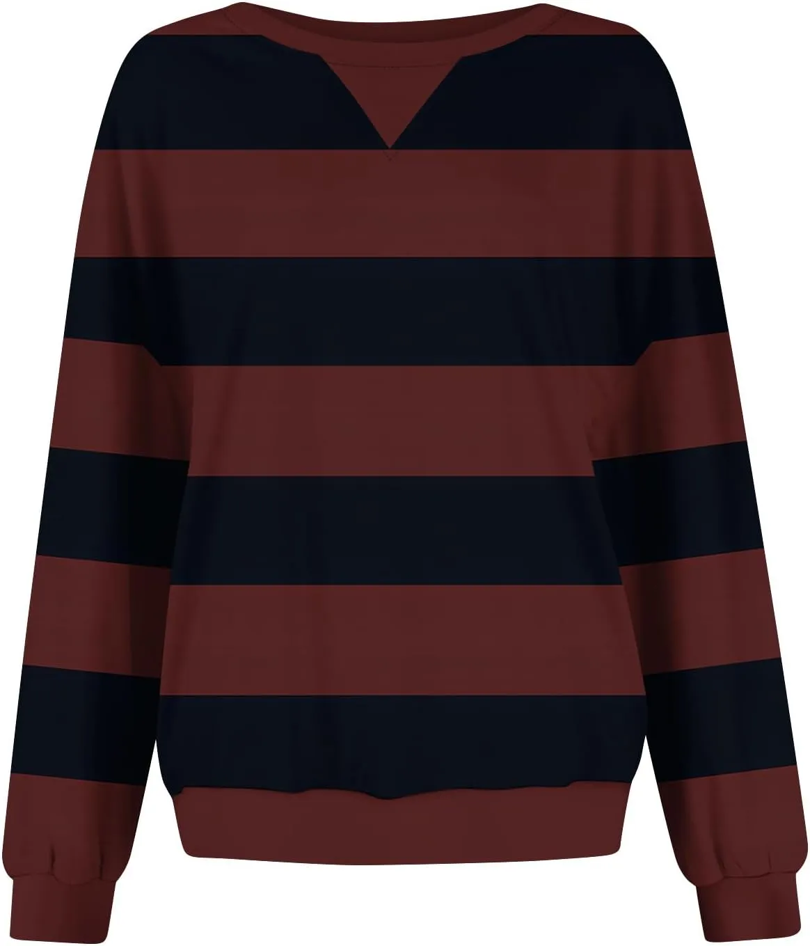 Women's Oversized Pullover Striped Sweatshirt Soft Crew Neck Fall Sweaters for Women Trendy 2024