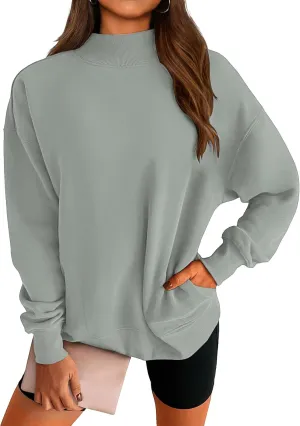 Womens Oversized Sweatshirt Turtleneck Long Sleeve Sweater Casual Loose Fit Pullover Fall Winter Clothes with Pocket