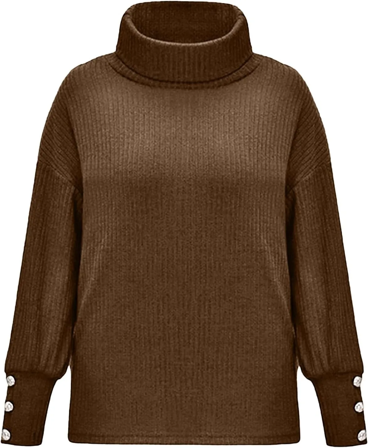 Women's Oversized Turtleneck Chunky Casual Pullover Sweaters Cowl Neck Long Sleeve Winter Slouchy Loose Knit Sweaters
