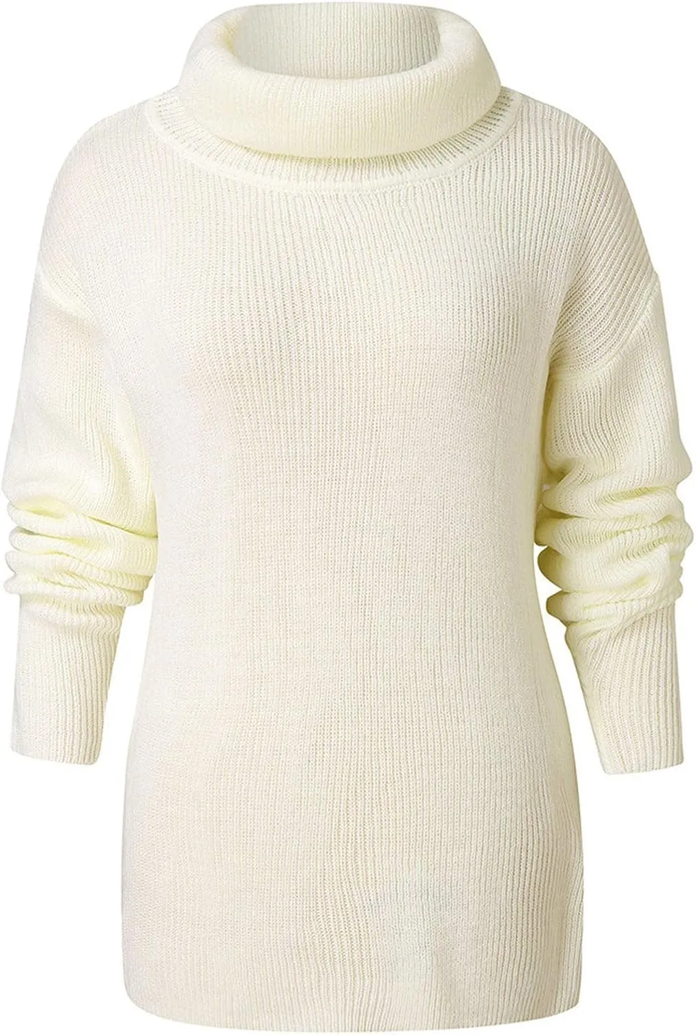 Women's Oversized Turtleneck Sweaters Soft Cozy Chunky Knit Pullover Sweater Slouchy Batwing Sleeve Jumper Tops