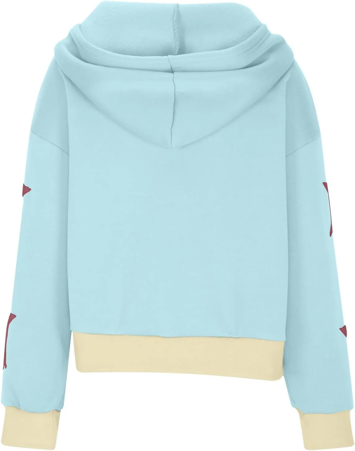 Women's Overszied Striped Sweatshirts Long Sleeve Half Zip Up Star Hoodies Winter Tops Y2K Fashion Cropped Clothes