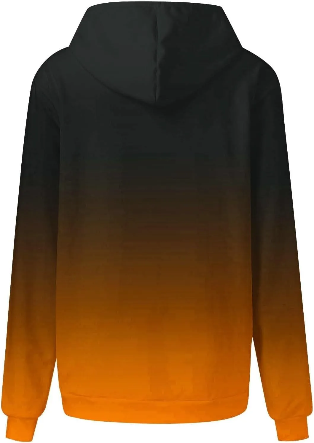 Womens Pullover Hoodie Gradient Color Long Sleeve Loose Sweatshirt with Drawstring Hood Fall Lightweight Sport Hoodie