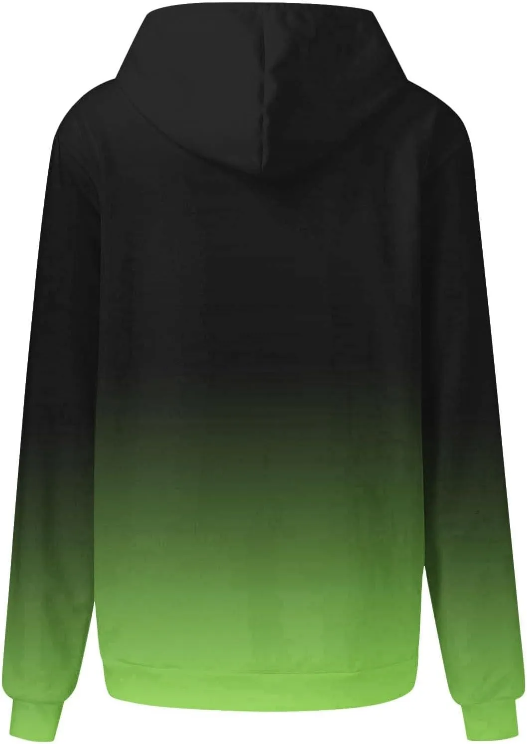 Womens Pullover Hoodie Gradient Color Long Sleeve Loose Sweatshirt with Drawstring Hood Fall Lightweight Sport Hoodie