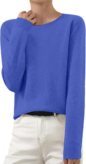 Womens Pullover Sweater Fashion Long Sleeve Knitted Lightweight Thermal Tops Soft Warm Crochet Work Sweater Clothes