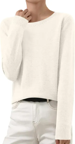 Womens Pullover Sweater Fashion Long Sleeve Knitted Lightweight Thermal Tops Soft Warm Crochet Work Sweater Clothes