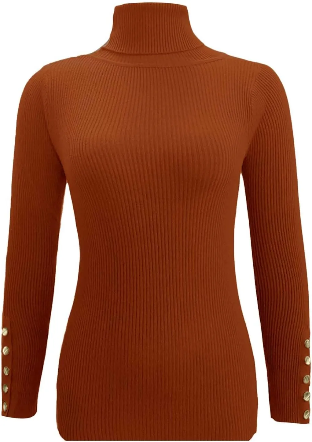 Womens Pullover Sweaters Casual Turtleneck Long Sleeve Shirts Warm Soft Slim Knit Sweater