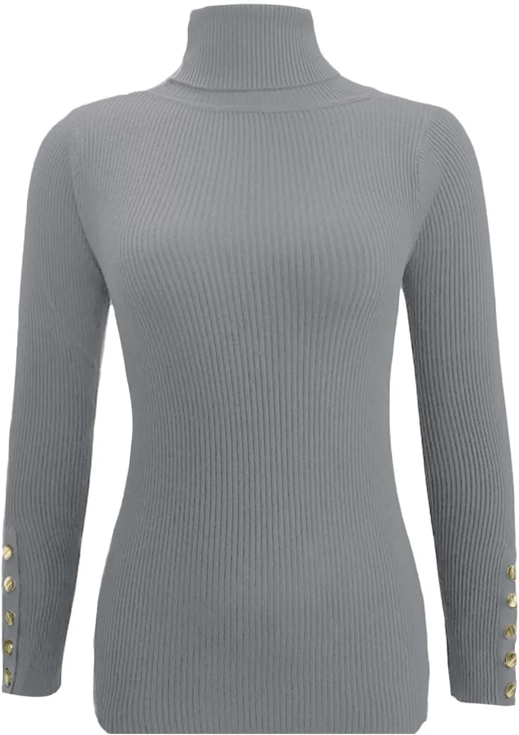 Womens Pullover Sweaters Casual Turtleneck Long Sleeve Shirts Warm Soft Slim Knit Sweater