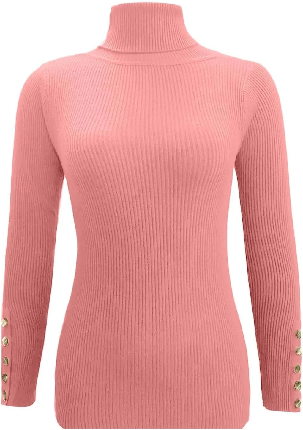 Womens Pullover Sweaters Casual Turtleneck Long Sleeve Shirts Warm Soft Slim Knit Sweater