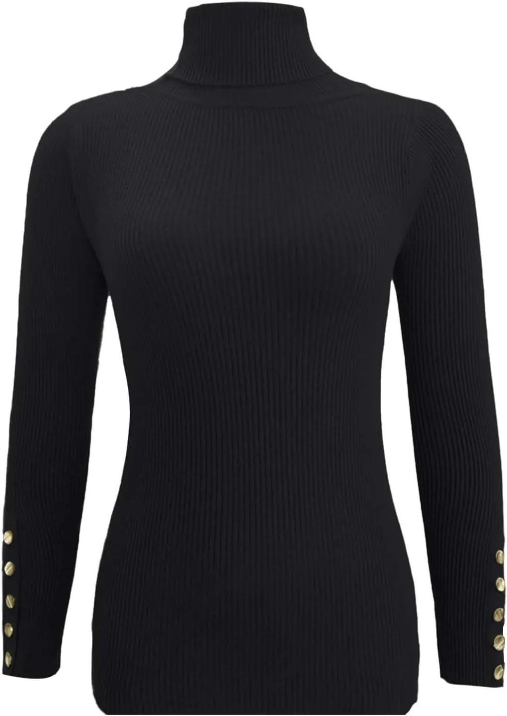 Womens Pullover Sweaters Casual Turtleneck Long Sleeve Shirts Warm Soft Slim Knit Sweater