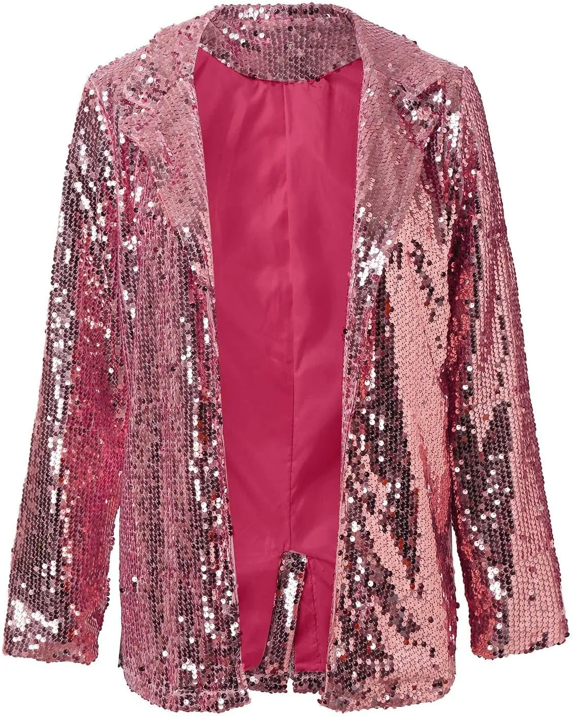 Womens Sequin Casual Blazers Lapel Long Sleeve Jacket Coat Business Open Front Cardigan Blazer 2024 Fall Party Suits