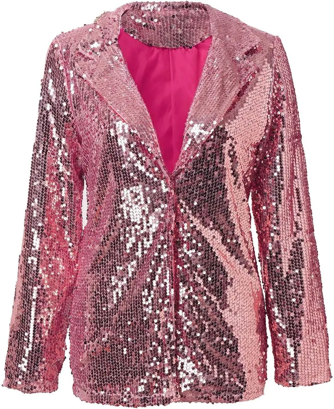 Womens Sequin Casual Blazers Lapel Long Sleeve Jacket Coat Business Open Front Cardigan Blazer 2024 Fall Party Suits
