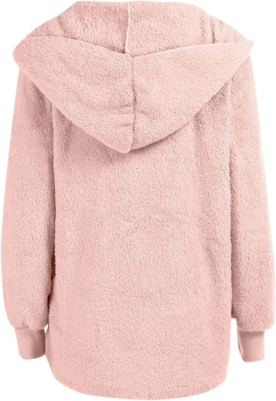 Womens Sherpa Jacket Fuzzy Fleece Oversized Open Front Cardigan Hooded Soft Fluffy Robe Winter Coats with Pockets