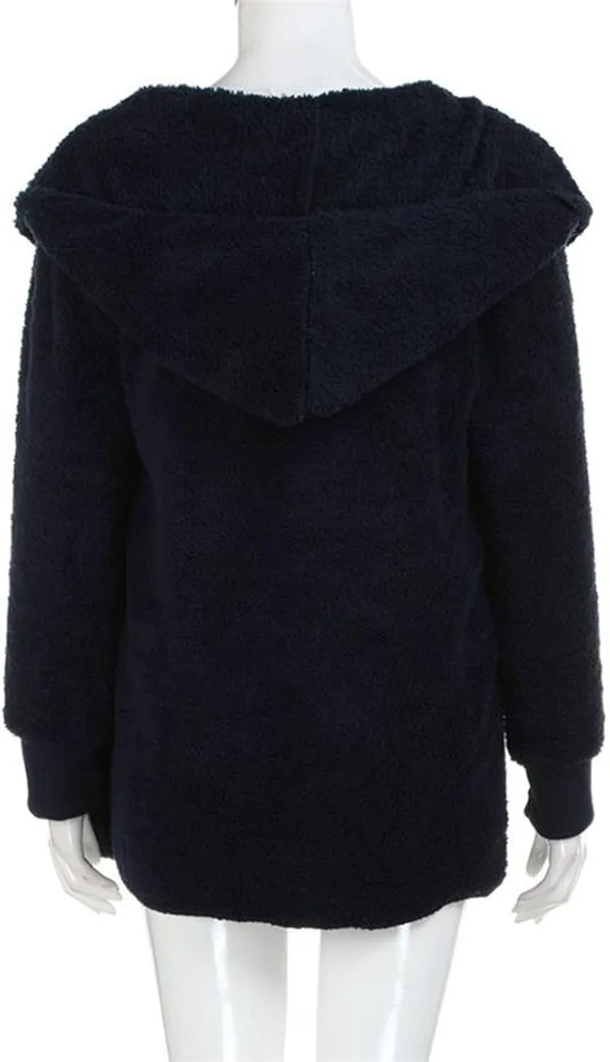 Womens Sherpa Jacket Fuzzy Fleece Oversized Open Front Cardigan Hooded Soft Fluffy Robe Winter Coats with Pockets